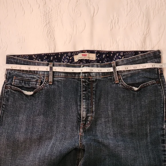 Levi's 525 Perfect Waist Blue Straight Leg Jeans size 16S - Picture 3 of 6